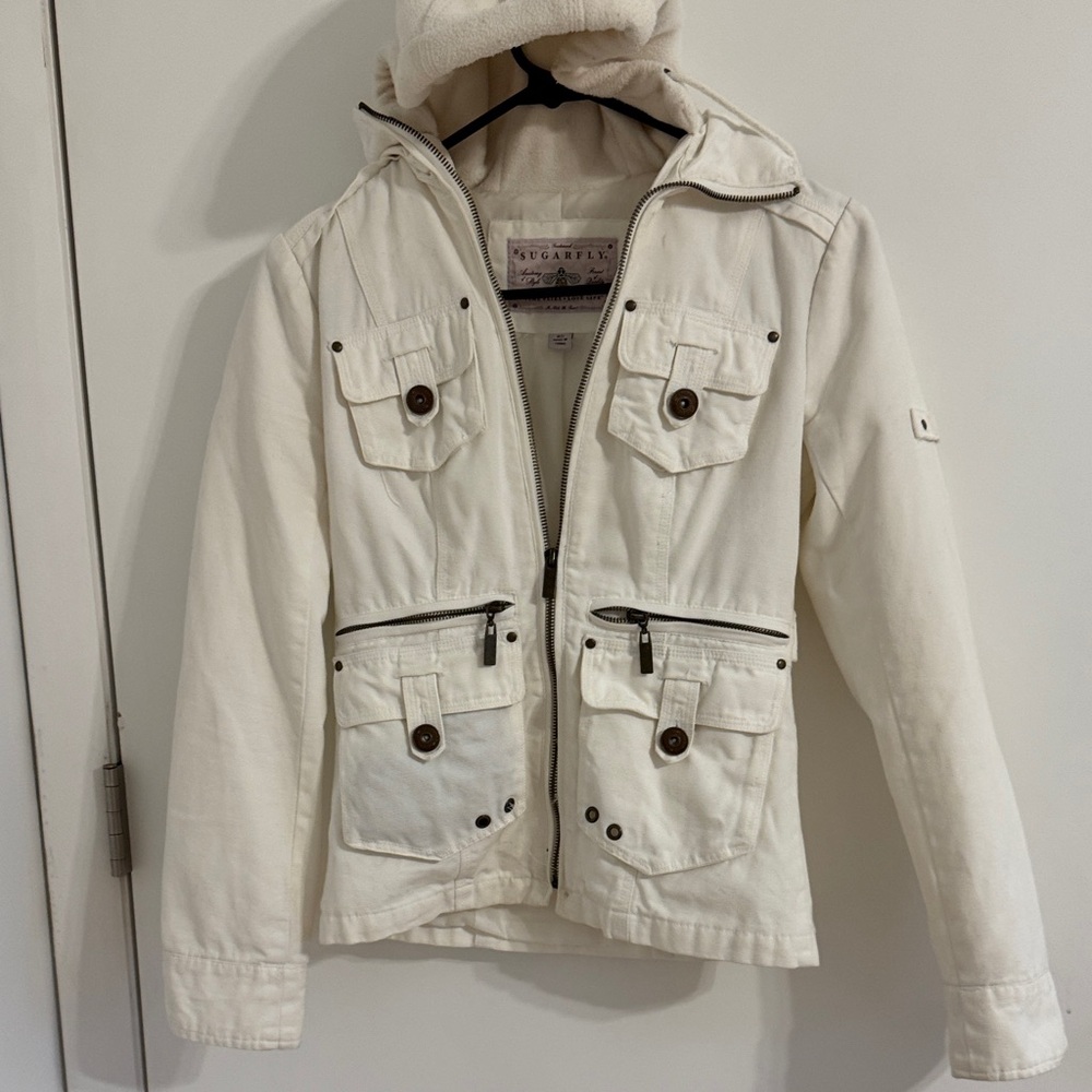 Sugarfly White Hooded Jacket
